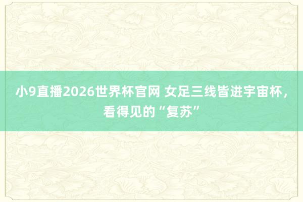 小9直播2026世界杯官网 女足三线皆进宇宙杯,看得见的“复苏”