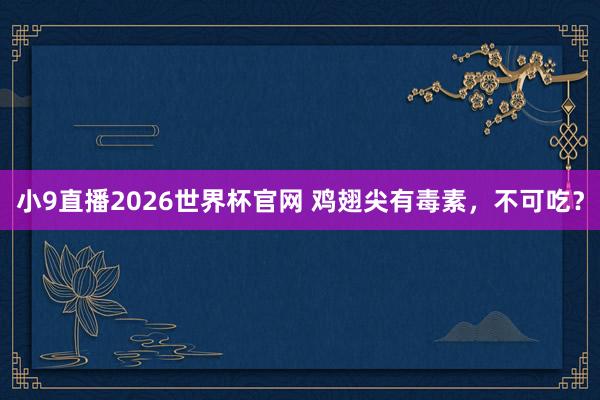 小9直播2026世界杯官网 鸡翅尖有毒素,不可吃?