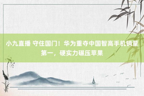 小九直播 守住国门!华为重夺中国智高手机销量第一,硬实力碾压苹果