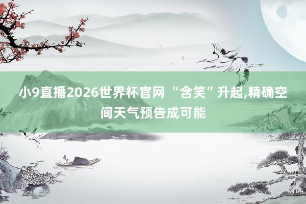 小9直播2026世界杯官网 “含笑”升起,精确空间天气预告成可能