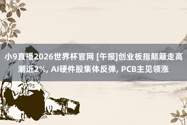 小9直播2026世界杯官网 [午报]创业板指颠簸走高潮近2%， AI硬件股集体反弹， PCB主见领涨