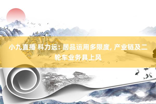 小九直播 科力远: 居品运用多限度, 产业链及二轮车业务具上风