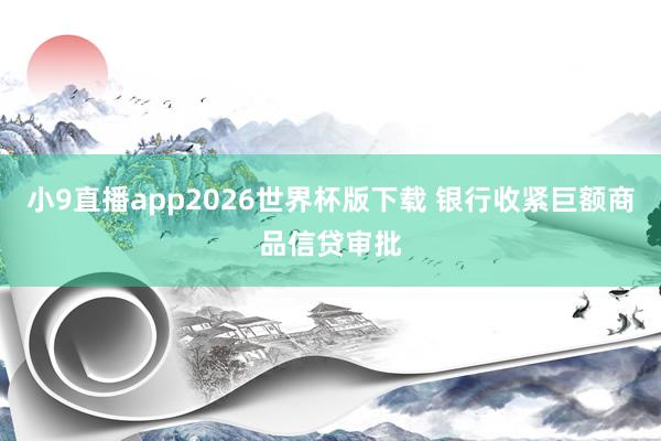 小9直播app2026世界杯版下载 银行收紧巨额商品信贷审批