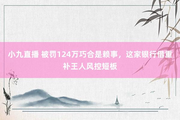 小九直播 被罚124万巧合是赖事,这家银行借重补王人风控短板