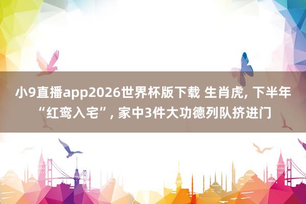 小9直播app2026世界杯版下载 生肖虎， 下半年“红鸾入宅”， 家中3件大功德列队挤进门