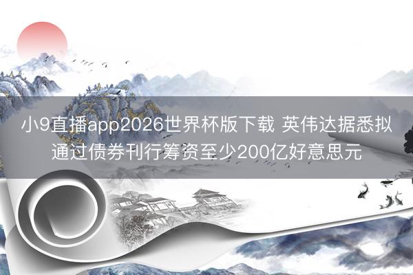 小9直播app2026世界杯版下载 英伟达据悉拟通过债券刊行筹资至少200亿好意思元