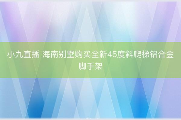 小九直播 海南别墅购买全新45度斜爬梯铝合金脚手架