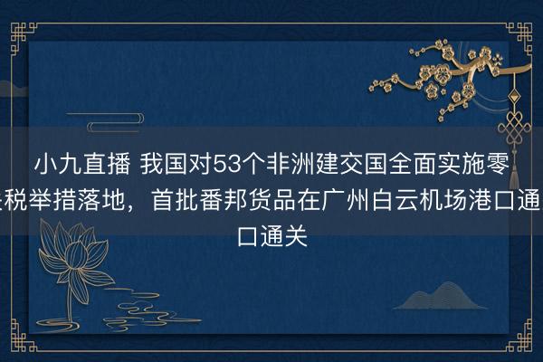 小九直播 我国对53个非洲建交国全面实施零关税举措落地，首批番邦货品在广州白云机场港口通关