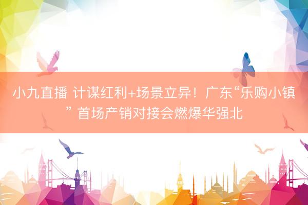 小九直播 计谋红利+场景立异!广东“乐购小镇” 首场产销对接会燃爆华强北